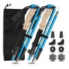 Bastones Senderismo Ajustables Aluminio Plegables 2 Pzas