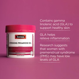 Swisse Ultiboost Evening Primrose Oil - Rich in GLA to support women with PMS - 200 Capsules