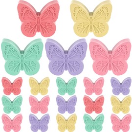 Spakon 20 Pcs Easter Colorful Butterfly Chalk Bright Non Toxic Sidewalk Chalk Set Washable Pastel Paint Outdoor Arts and Crafts Entertainment Activities