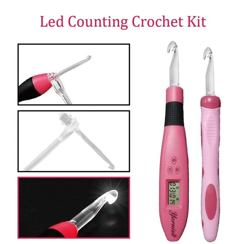 Yarniss 17 Size Counting Crochet Hooks Set, Light Up Crochet