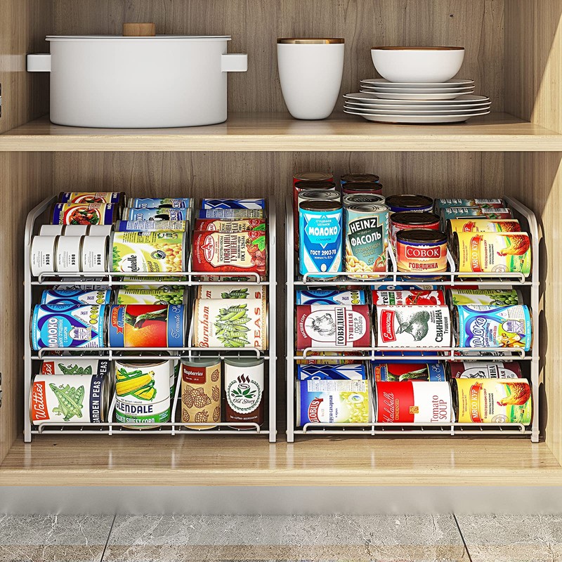 AIYAKA 3 Tier Stackable Can Rack Organizer,for food storage,kitchen cabinets