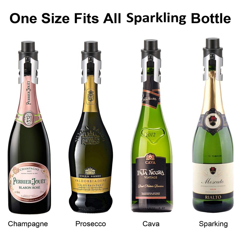 HYZ Champagne Stopper with Vacuum 2-Pack, Professional Bottles Sealer for