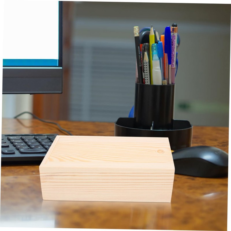Gadpiparty 2Pcs Wooden Storage Box with Sliding Lid Rustic Keepsake