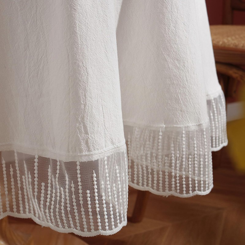 rismart Cotton Round Table Cloths Four-Season Table Cover Decor Tablecloth