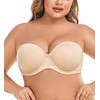 JOATEAY Women's Full Coverage Strapless Push Up Underwire Bra Stay