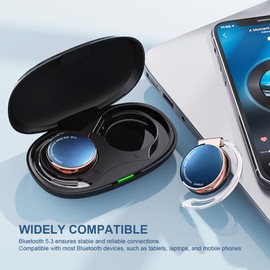 BEVCEFCC Open Ear Earbuds Wireless Bluetooth 5.3 Clip on Earphones Wireless Earbuds with Ear Hooks on Ear Headphones Wireless Earbuds Bluetooth Earhooks with 4 Microphones Earphones Wireless for Work