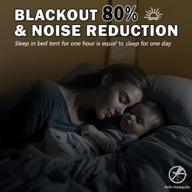 RIYDH Queen Bed Canopy Tent, 70% Blackout, 3 Doors, 3 Mesh Windows, 2 Person Occupancy, Perfect for Sleeping, Studying, Reading, Shared Rooms