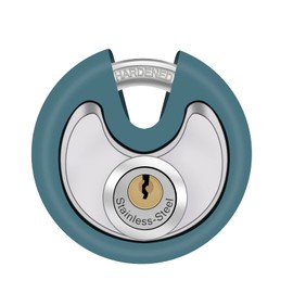 DAYGOS Outdoor Padlock with Keys, Heavy Duty Disc Lock, Stainless Steel Weatherproof Security Padlock 70mm