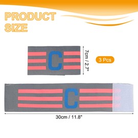 MECCANIXITY Soccer Captain Armband, Nylon Captain Arm Bands for Soccer Elastic Captain C Arm Band Sports Captain Armbands for Football Team Training Youth & Adult Grey, Pack of 3