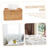 GLEAVI Multi Functional Rattan Woven Tissue Holder Elegant Tissue Organizing