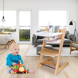 for Tripp Trapp High Chair Cushion, Soft and Comfortable for Baby Seat Cover with 2 Pieces High Chair Placemat, for Tripp Trapp Baby Cushion Makes Baby Sitting More Comfortable (Light Print)