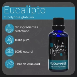 Nate Organic 2x1 Aceite Esencial Eucalipto Natural 100% 50ml Nate Organic