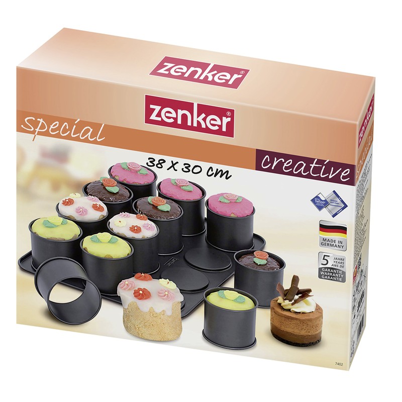 Frieling USA Zenker Ring Mold Pan for Mini Desserts, Nonstick