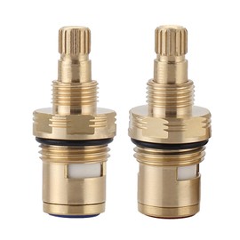 Faucet Cartridge for Kingston Brass KSRPL3200CC & KSRPL3200HC, Cold Hot Ceramic Disc Cartridge Fits for CC Basin Faucet, 2-1/8" Length, Brass