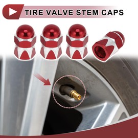 HEROFFIX 4 Pcs Mushroom Shape Tire Valve Stem Caps Decorative Tyre Valve Dust Covers 7x23mm Red Aluminum Alloy