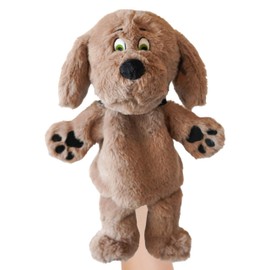 Puppet Pals 10” Plush Brown Dog Hand Puppet – Soft and Interactive Puppet Toy for Kids and Adults