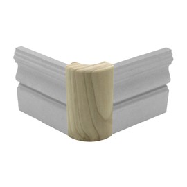 3/4" x 2 1/4" x 4" Poplar (Paint Grade) Outside Radius Corner Base Block Bullnose - Fits 3/4" Radius, Trim Molding (12)
