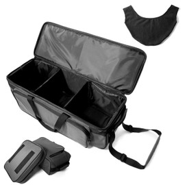 LOLE - Triple Ball Roller Bowling Bag Holds Three Balls, Portable Black‬ ‭ Tote with Large Side Pocket and Removable Shoes Case and Accessories‬ ‭ Holder - Complete with Ball Polisher‬ ‭