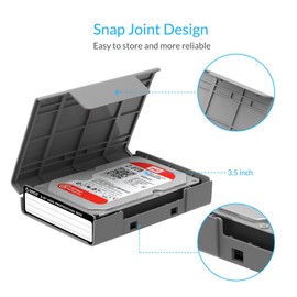 ORICO SSD Hard Drive Case 3.5 Inch Hard Drive Protector Case (Gray) - 5Pack