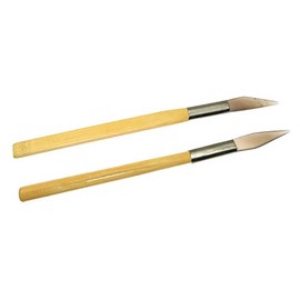 RLECS 2pcs Agate Burnisher with Bamboo Handle Jewelry Making Smoothing Polishing Tool (1 x Knife Shape + 1 x Sword Shape)