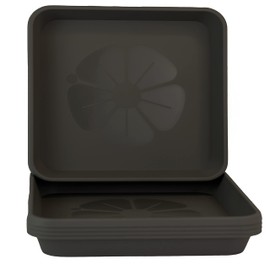 Home Garden Ornaments Saucer Flower Pot Square Anthracite 29 x 29 cm Set of 5 - Durable Flower Pot Saucer Square - Decorative Base for Flower Pots (29 x 29 cm, Anthracite)