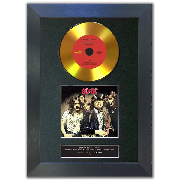 ACDC Highway to Hell GOLD DISC Album CD Signed Autograph