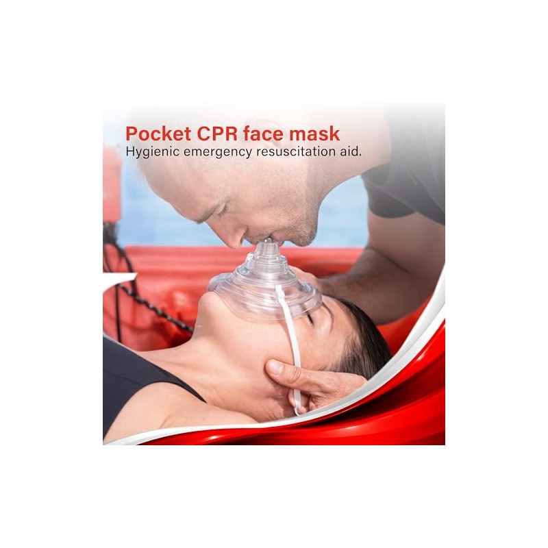 Portable CPR Face Mask – Pocket-Sized, Latex-Free, Skin-Friendly with One-Way