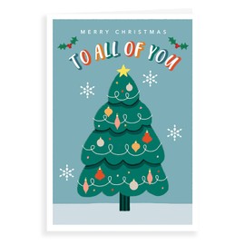 Piccadilly Greetings Modern Christmas Card To All Of You - 7 x 5 inches