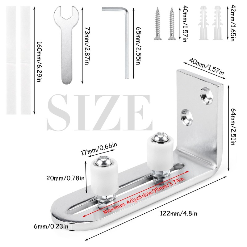 Roller Guide, Adjustable Floor Guide Sliding Door, Made of Carbon