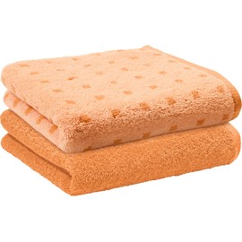 Erwin Müller Sigmaringen Bath Towel, Pack of 2, Terry Towel, Apricot, Size 70 x 140 cm