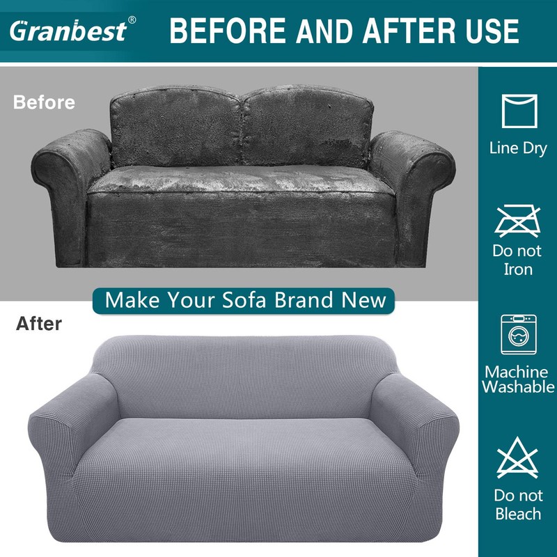 Granbest Checkered Couch Cover for 3 Cushion Couch High Stretch