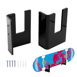 Acrylic Skateboard Wall Mount, Robust Skateboard Mount Wall, Also Suitable as Ski Mount Wall, Ski Wall Mount and Snowboard Wall Mount, Ideal for Display & Storage, Black, Pack of 2