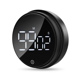 Ankilo Kitchen Timer Digital, Magnetic Kitchen Timer, Egg Timer, Short Timer, LED Visual Timer, Loud Alarm, Countdown Countup Timer for Cooking, Baking, Sports, Studying Black