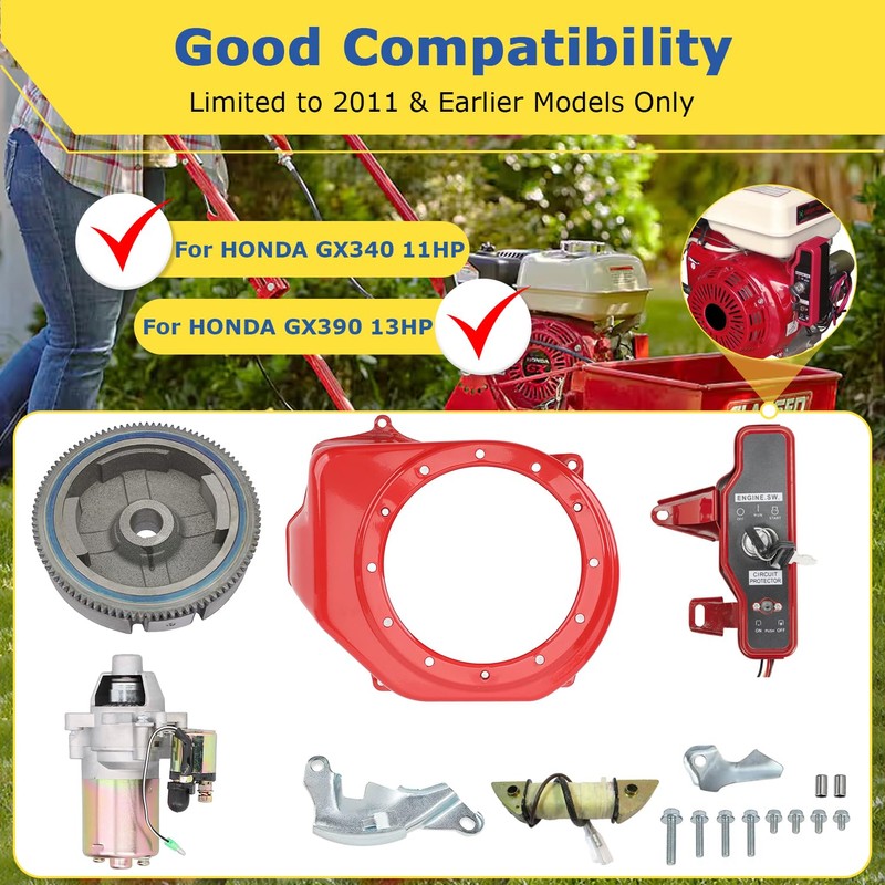 Electric Motor Kit, Upgraded Starter Motor Electric Starter Kit for