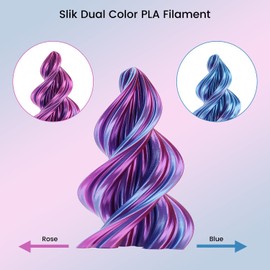 Sovol Dual Color PLA Filament 1.75mm, Silk PLA 3D Printing Material, Dual Color Filament Rose Blue 2 in 1 Coextrusion PLA Filament +/-0.02mm, 1kg/2.2lbs