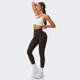 Aoxjox High Waisted Workout Breeze Leggings for Women Tummy Control Buttery Soft Yoga Pants 26"(Mulch, Large)