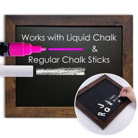 Loddie Doddie Magnetic Chalkboard for Wall - 11 x 14 in Rustic Frame - Easy-to-Erase & Stain-Resistant Chalkboard Calendar & Magnet Board