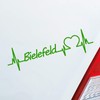 Hellweg Druckerei Car Sticker Bielefeld Heart Pulse City Love Approx.