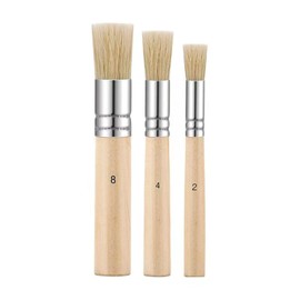Wooden Stencil Brushes, 3 Pieces Brush Set for Acrylic Painting, Art Brushes, Craft Brushes, Painting Brush Set, Natural Bristles, Art Painting Brushes for Oil Painting, DIY Crafts, Card Making,