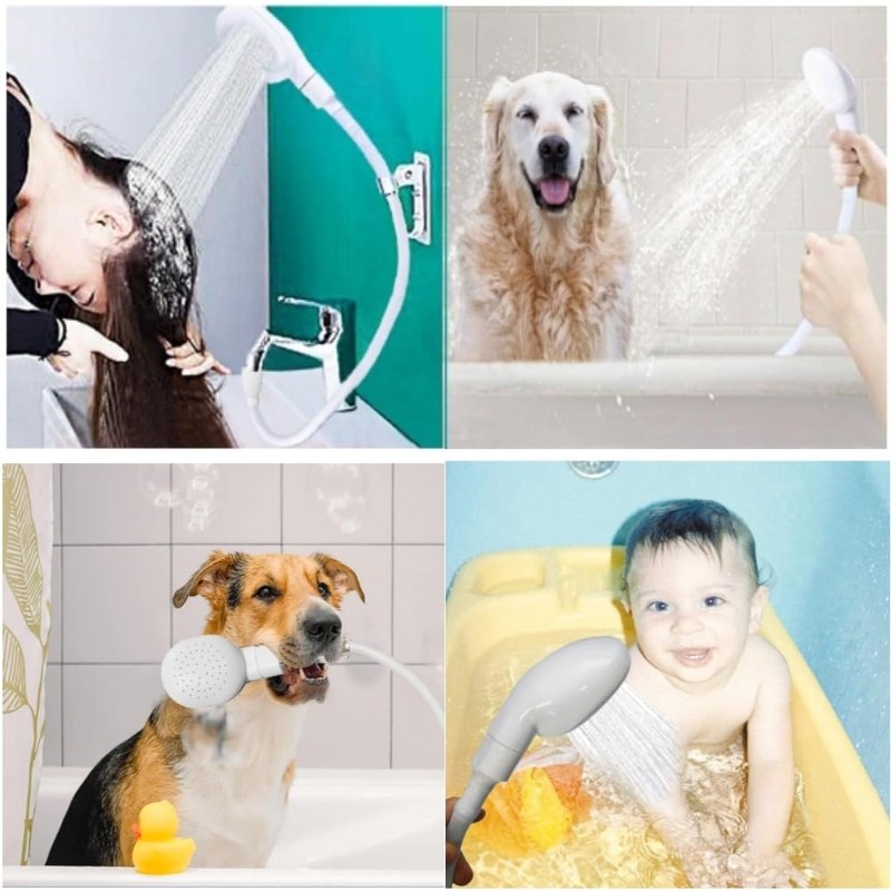 DACUAN Portable Rubber Sink Hose Faucet Sprayer Sink Hose Attachment