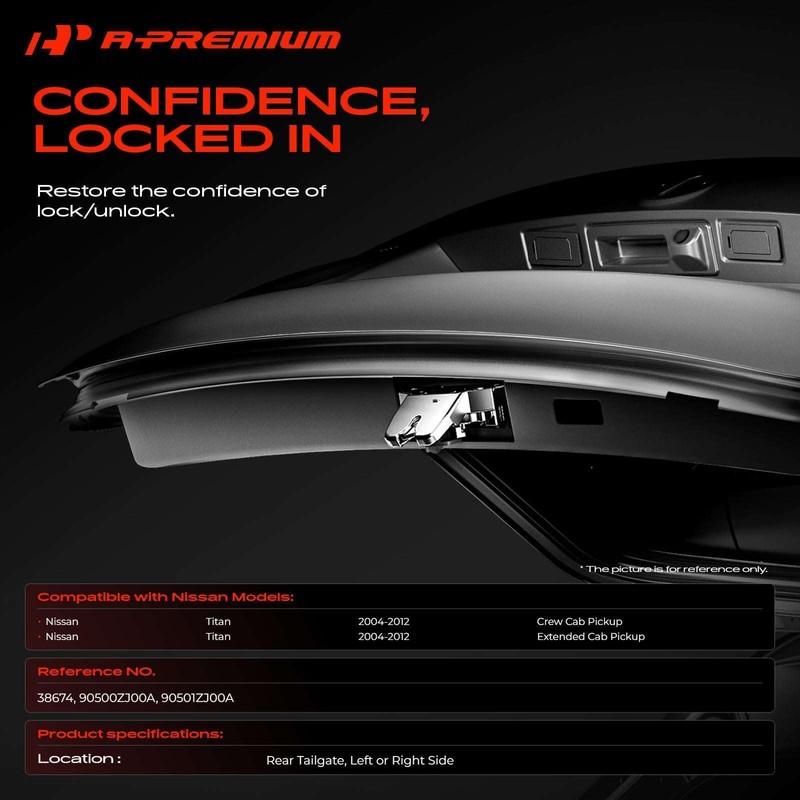 A-Premium Trunk Latch Compatible with Nissan Titan 2004-2012 Crew Cab