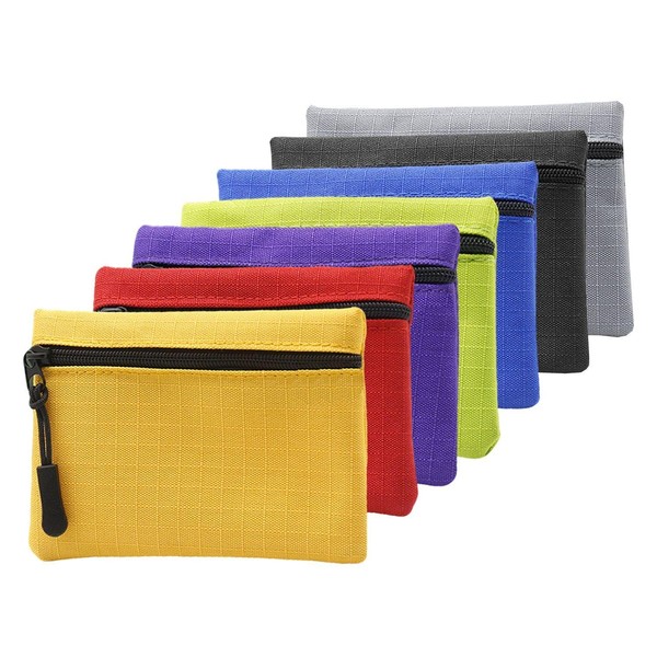 7-Piece Canvas Wallet, Portable Coin Wallet, Mini Canvas Storage Bag,