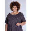 maluuna Ladies Plus Size Polka Dot Nightdress 100% Cotton, charcoal