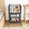 TOOLF 3-Tier Rolling File Cart, Metal Storage Drawer Cart with