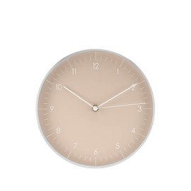LUUK LIFESTYLE Modern Quartz Wall Clock in Scandinavian Design with Quiet Movement, Second Hand and Arabic Numerals, Living Room, Kitchen, Cream Beige