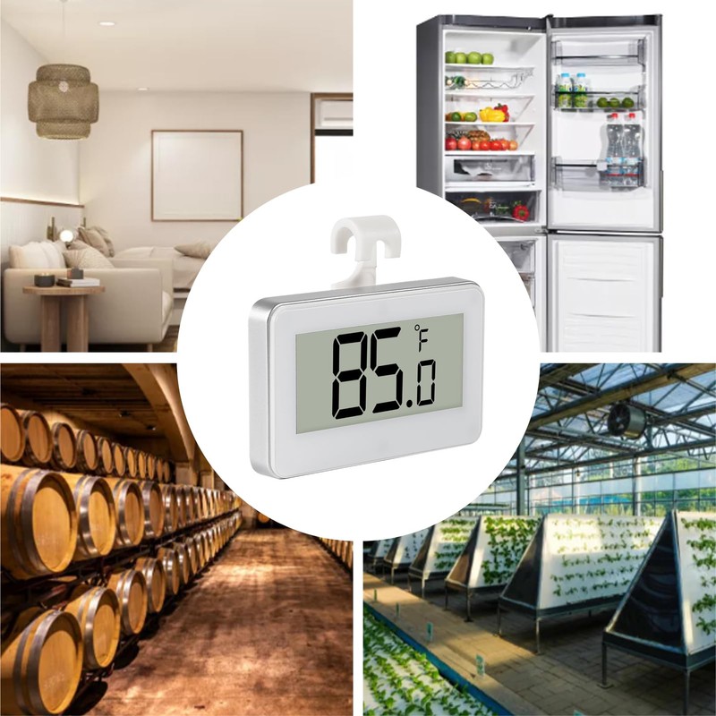 DWEII Mini Refrigerator Fridge Thermometer, 4 Pack Digital Freezer Thermometer