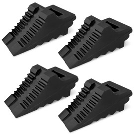 ROBLOCK Solid Rubber Wheel Chocks Heavy Duty Trailer Chock -4 Pack Black, 8.6" Long x 3.7 Wide x 4.7" High for Car, Travel Trailers, RV, Truck, and ATV