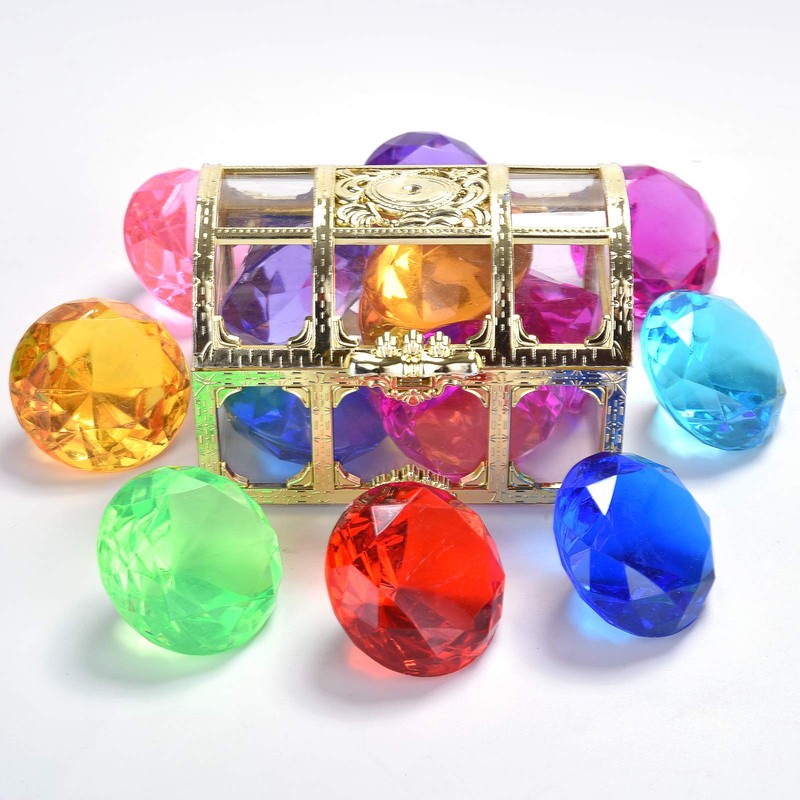 Hercugifts Diving Gem Pool Toy Colorful 6 Big Diamond Set