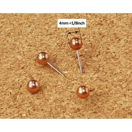 Tupalizy 1/8 Inch Diameter Small Decorative Map Tacks Plastic Head Push Pins with Steel Point, 100PCS (Rose Gold)