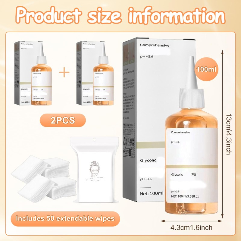 TZQFROCE Glycolic Acid Toner Glykolsäure Peeling 7%-ige -Lösung für Gesichtspflege